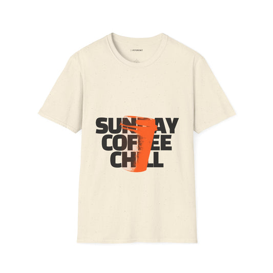 Sunday Coffee Chill T-Shirt | Cozy Aesthetic Graphic Tee | Gildan 64000 Softstyle Shirt | Relaxed Weekend Vibes