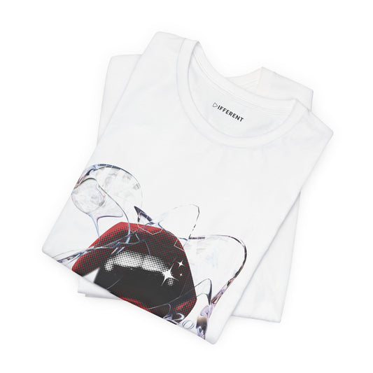 Red & White Streetwear Mouth T-Shirt | Abstract Graphic Tee | Modern Art Aesthetic Shirt | Bella+Canvas 3001 Unisex Tee
