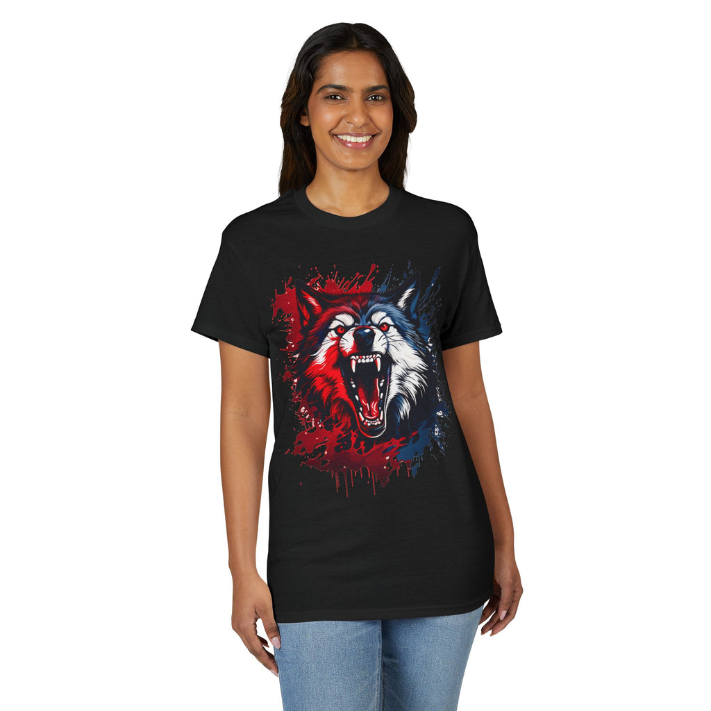 Roaring Patriotic Wolf T-Shirt