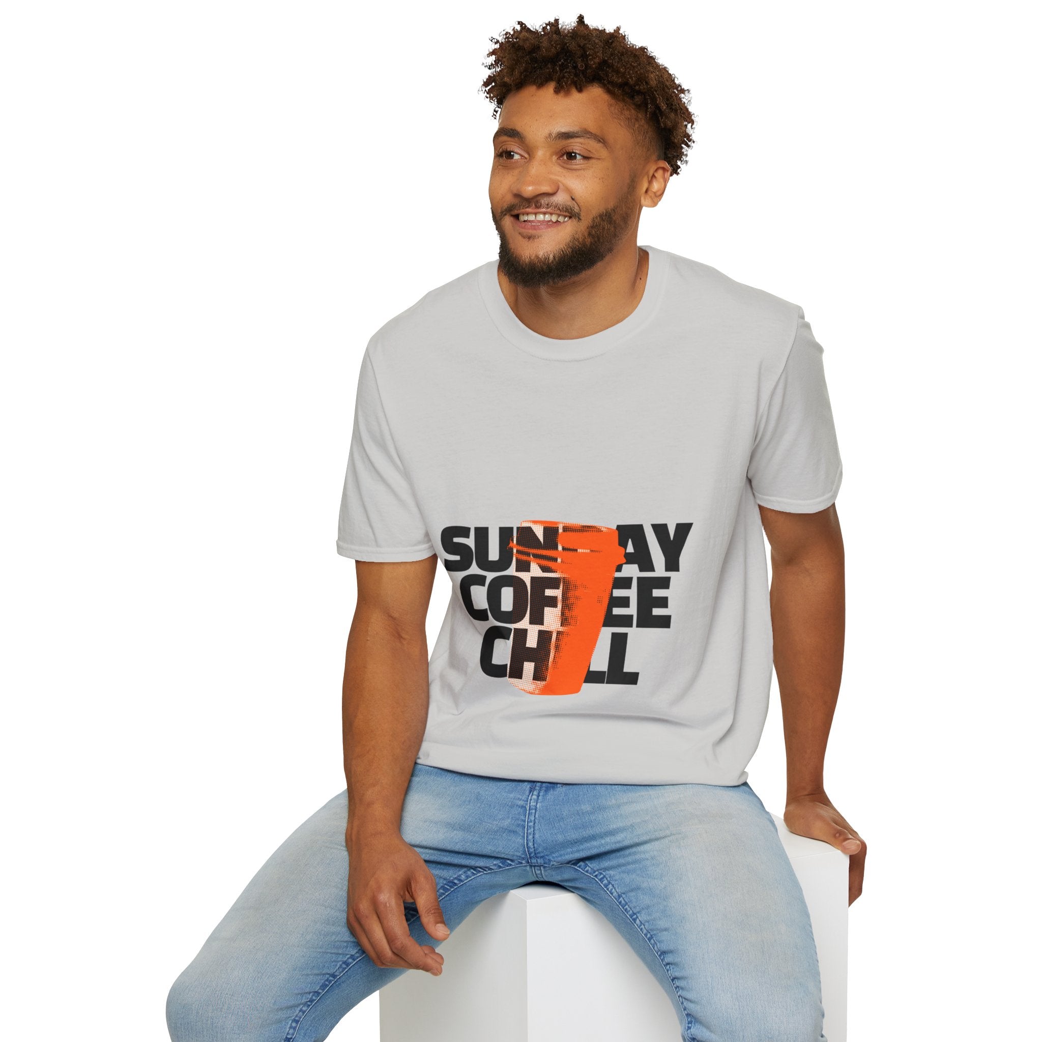 Sunday Coffee Chill T-Shirt | Cozy Aesthetic Graphic Tee | Gildan 64000 Softstyle Shirt | Relaxed Weekend Vibes