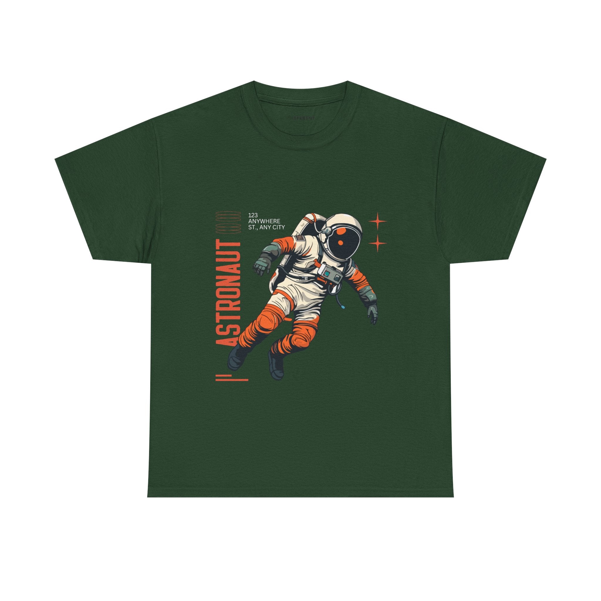 Orange Black Astronaut Retro Business Tee