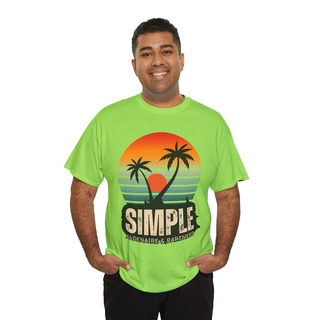 Colorful Vintage Retro Sunset T-Shirt | Gildan 5000 Heavy Cotton Tee | 70s Aesthetic Graphic Shirt | Summer Vibes Unisex Tee