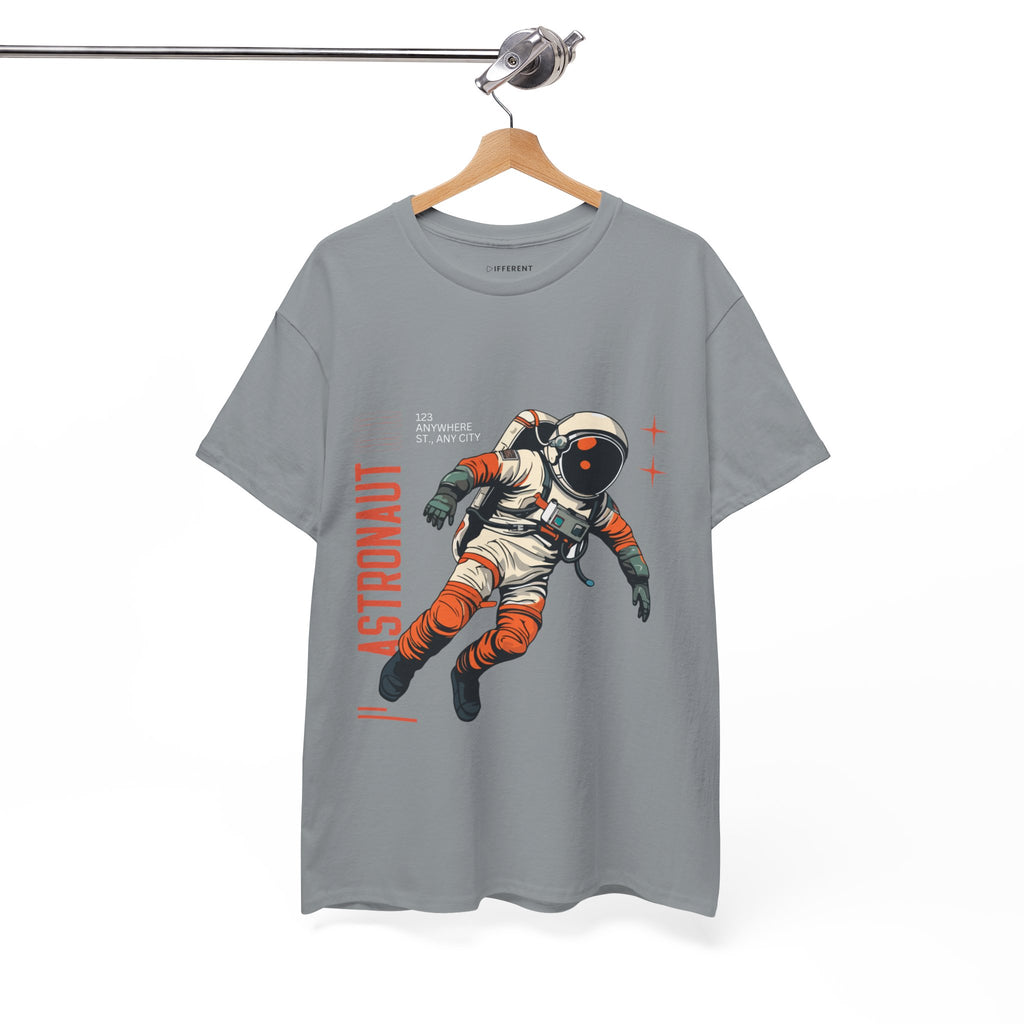 Orange Black Astronaut Retro Business Tee | Vintage Space Graphic T-Shirt | Gildan 5000 Unisex Heavy Cotton Shirt | Streetwear Style