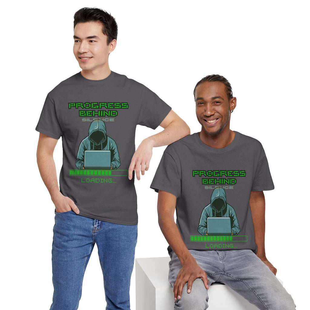 Green Retro Matrix Loading T-Shirt | Hacker Aesthetic Graphic Tee | Coding Streetwear Shirt | Gildan 5000 Unisex Cotton Tee