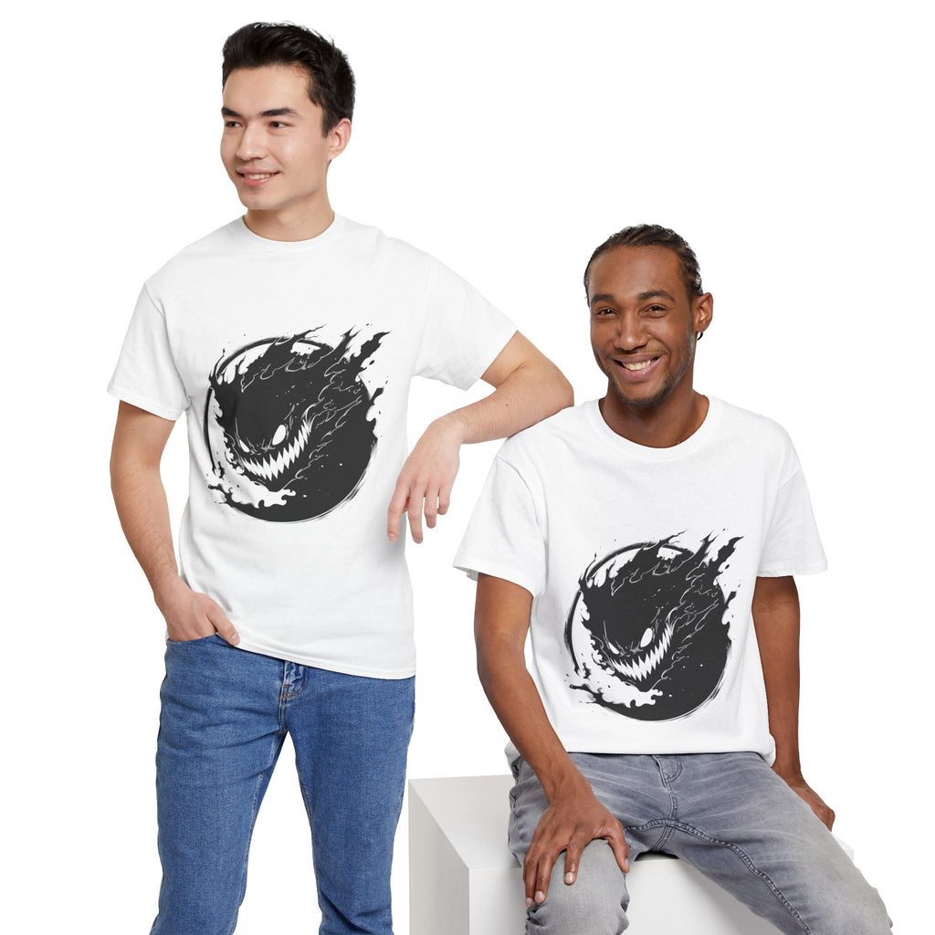 Graphic Tee — Black Flame Monster Smile T-Shirt