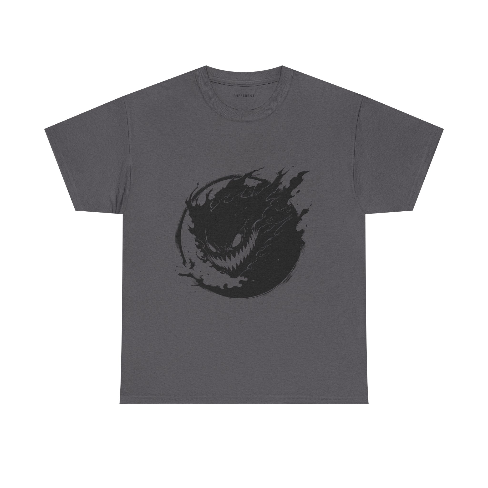 Graphic Tee — Black Flame Monster Smile T-Shirt