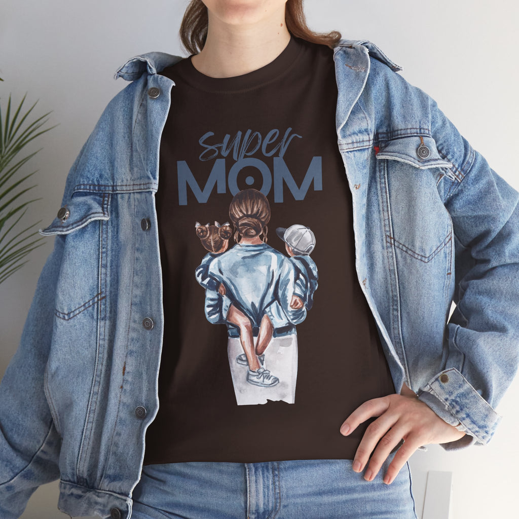 Super Mom Unisex Heavy Cotton Tee |  T-Shirt | Cute Mother’s Day Gift | Strong Mom Graphic Tee