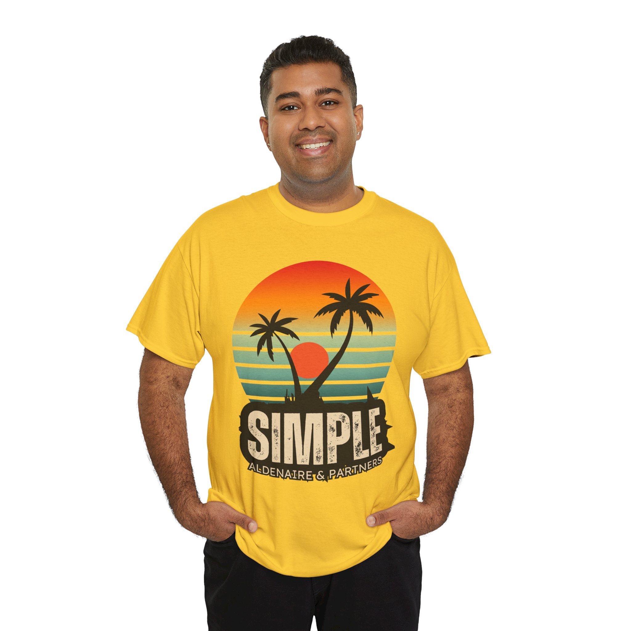 Colorful Vintage Retro Sunset T-Shirt | Gildan 5000 Heavy Cotton Tee | 70s Aesthetic Graphic Shirt | Summer Vibes Unisex Tee