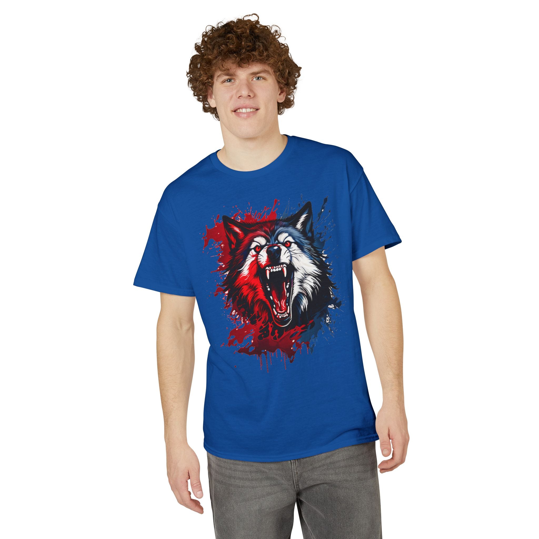 Roaring Patriotic Wolf T-Shirt
