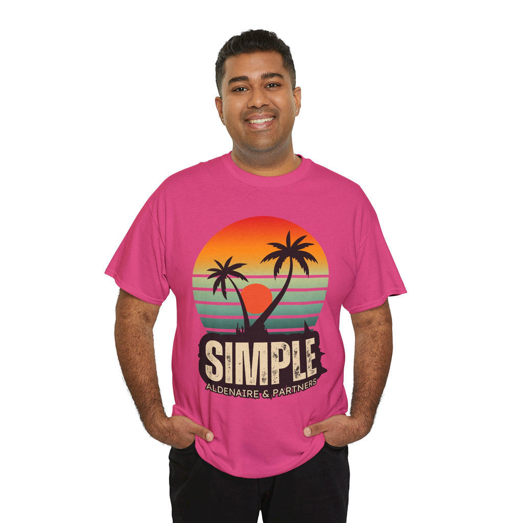 Colorful Vintage Retro Sunset T-Shirt | Gildan 5000 Heavy Cotton Tee | 70s Aesthetic Graphic Shirt | Summer Vibes Unisex Tee