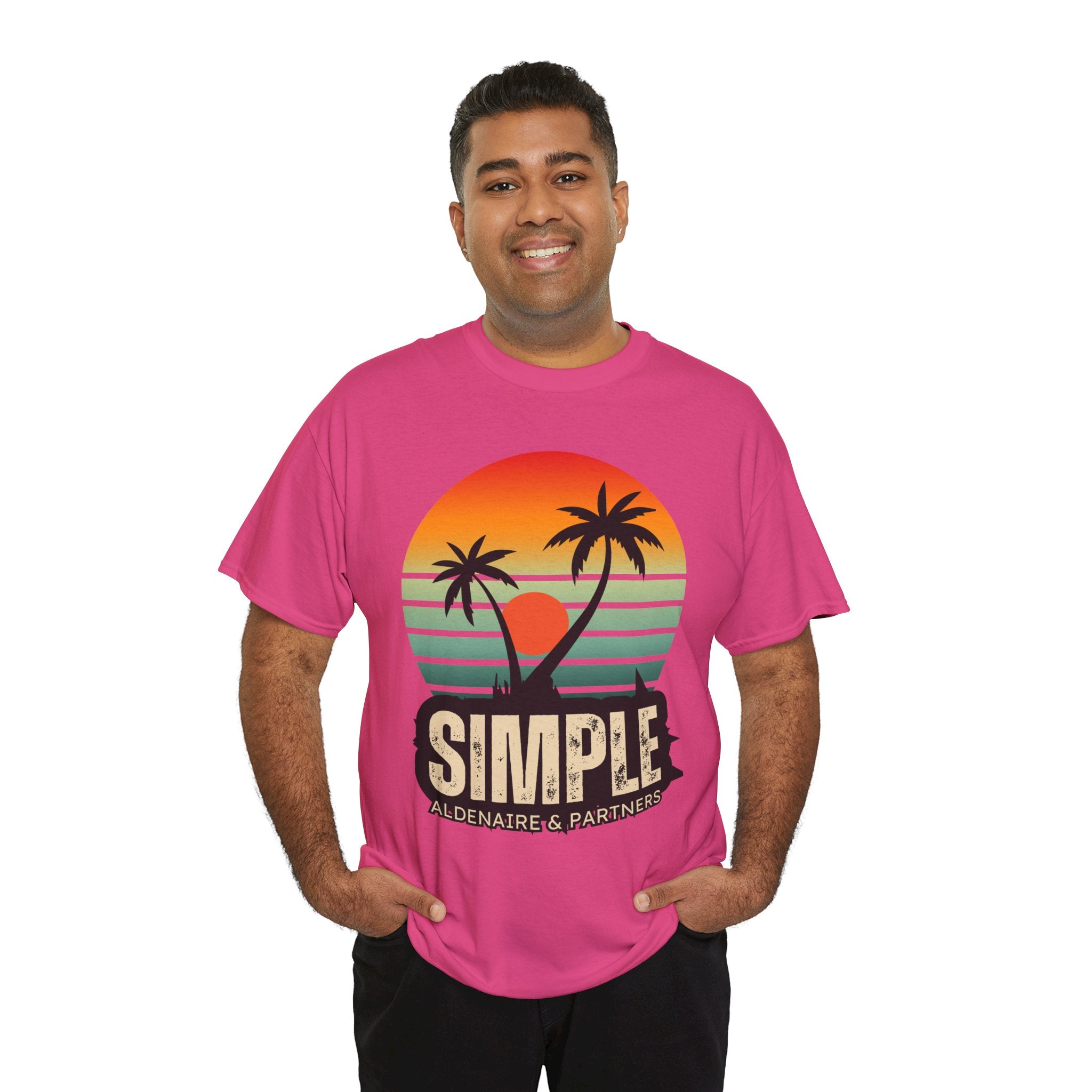 Colorful Vintage Retro Sunset T-Shirt | Gildan 5000 Heavy Cotton Tee | 70s Aesthetic Graphic Shirt | Summer Vibes Unisex Tee