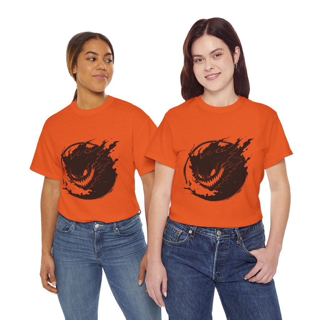 Graphic Tee — Black Flame Monster Smile T-Shirt
