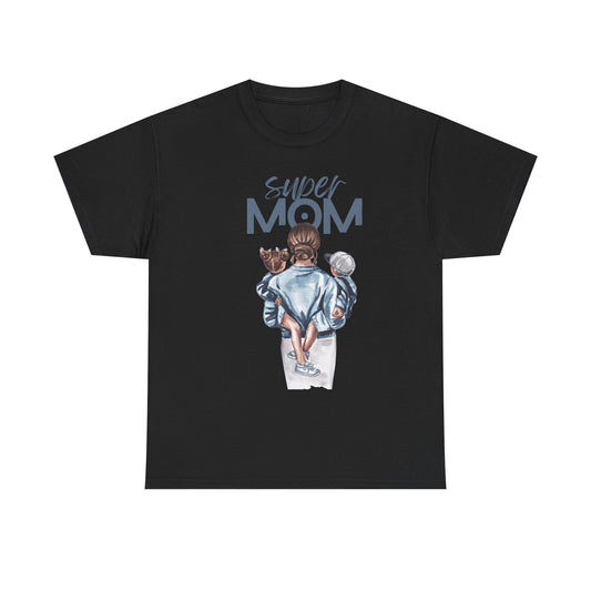 Super Mom Unisex Heavy Cotton Tee |  T-Shirt | Cute Mother’s Day Gift | Strong Mom Graphic Tee