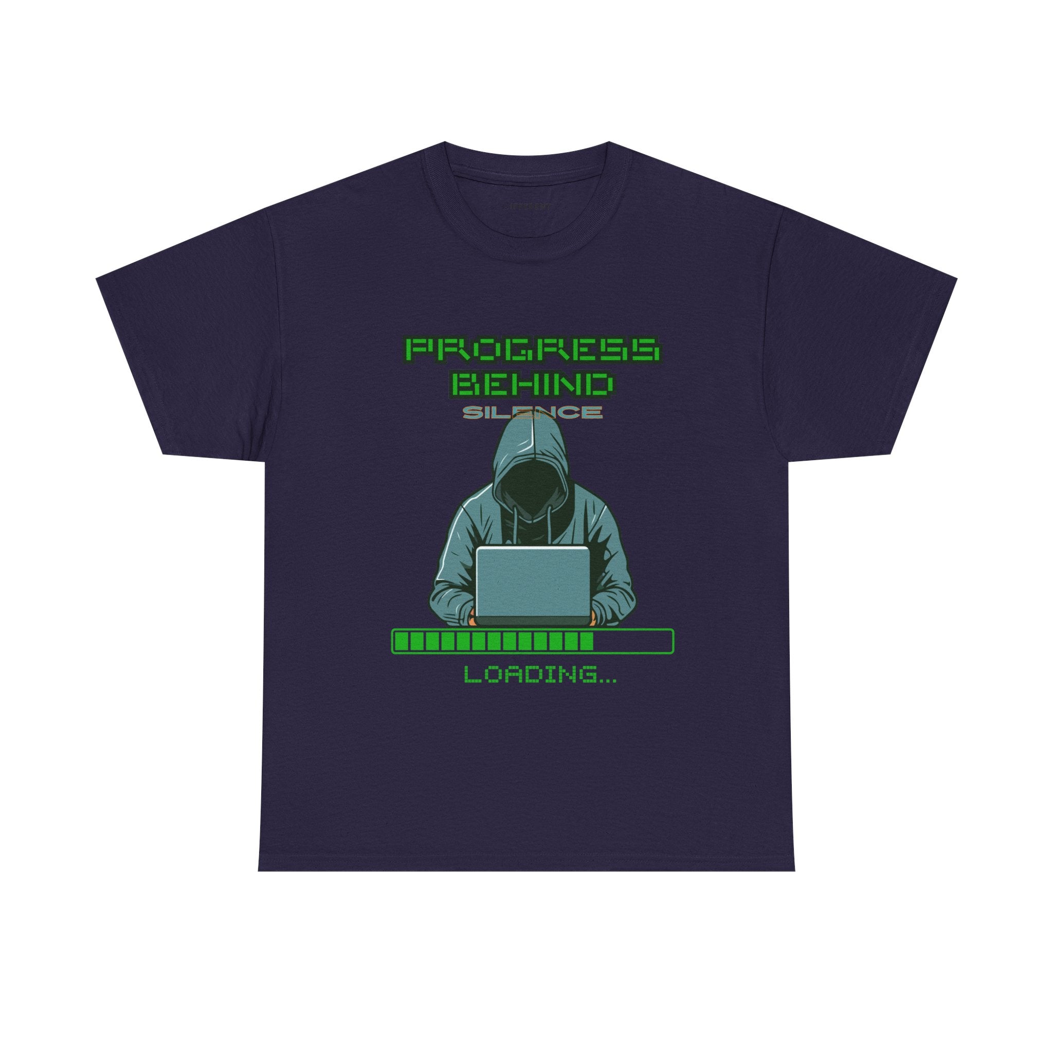 Green Retro Matrix Loading T-Shirt | Hacker Aesthetic Graphic Tee | Coding Streetwear Shirt | Gildan 5000 Unisex Cotton Tee