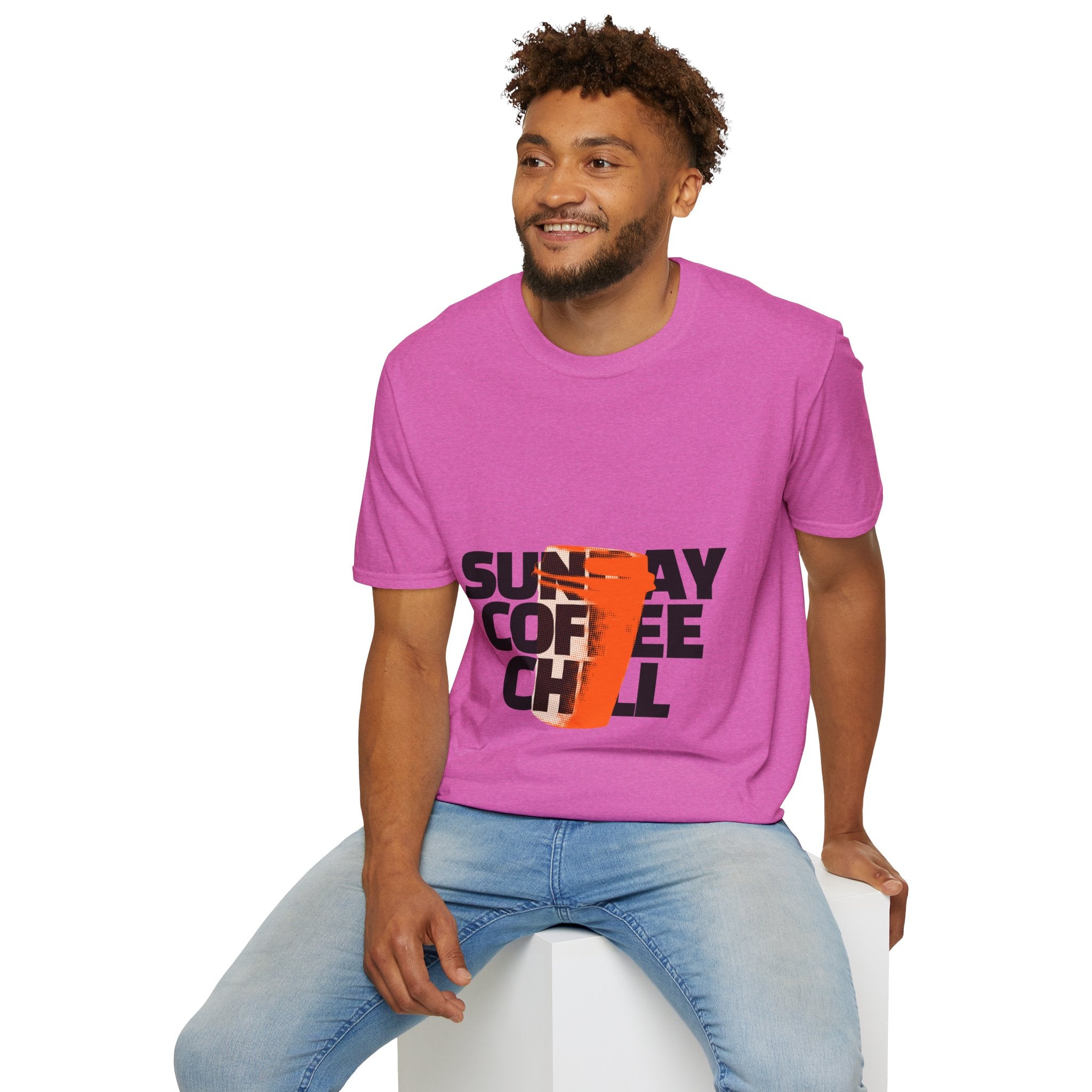 Sunday Coffee Chill T-Shirt | Cozy Aesthetic Graphic Tee | Gildan 64000 Softstyle Shirt | Relaxed Weekend Vibes