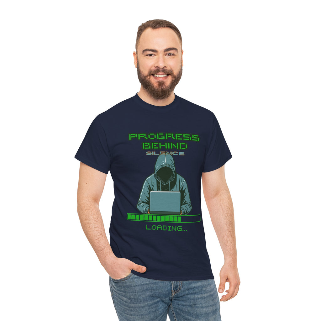 Green Retro Matrix Loading T-Shirt | Hacker Aesthetic Graphic Tee | Coding Streetwear Shirt | Gildan 5000 Unisex Cotton Tee