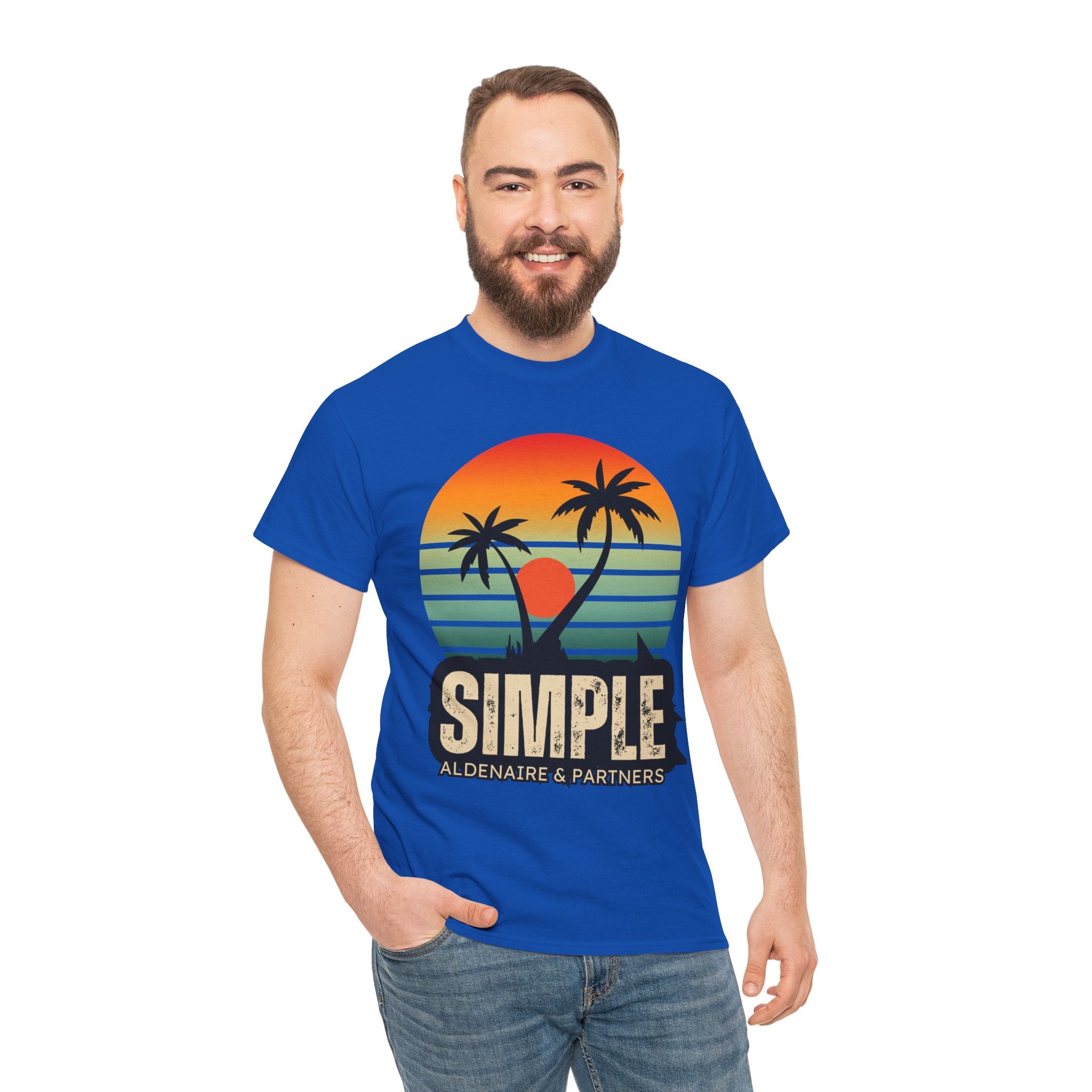 Colorful Vintage Retro Sunset T-Shirt | Gildan 5000 Heavy Cotton Tee | 70s Aesthetic Graphic Shirt | Summer Vibes Unisex Tee
