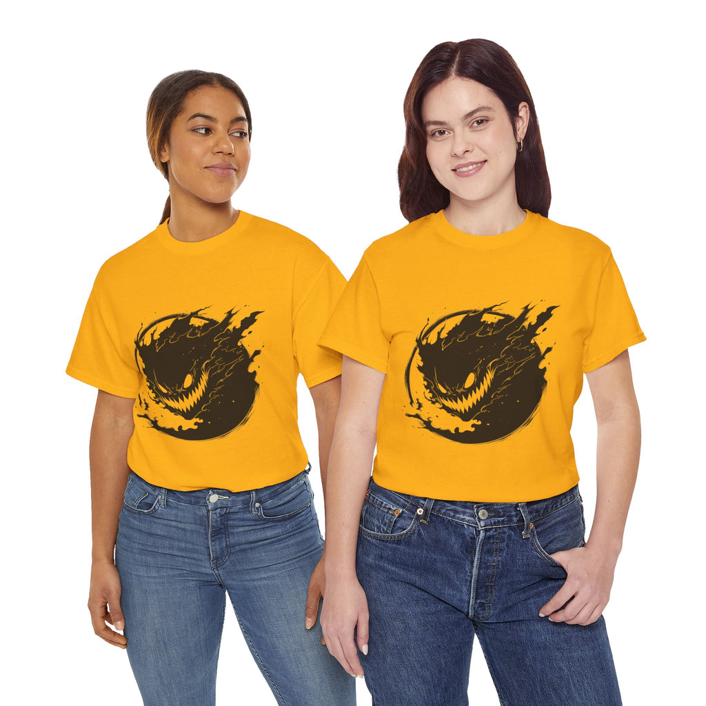 Graphic Tee — Black Flame Monster Smile T-Shirt