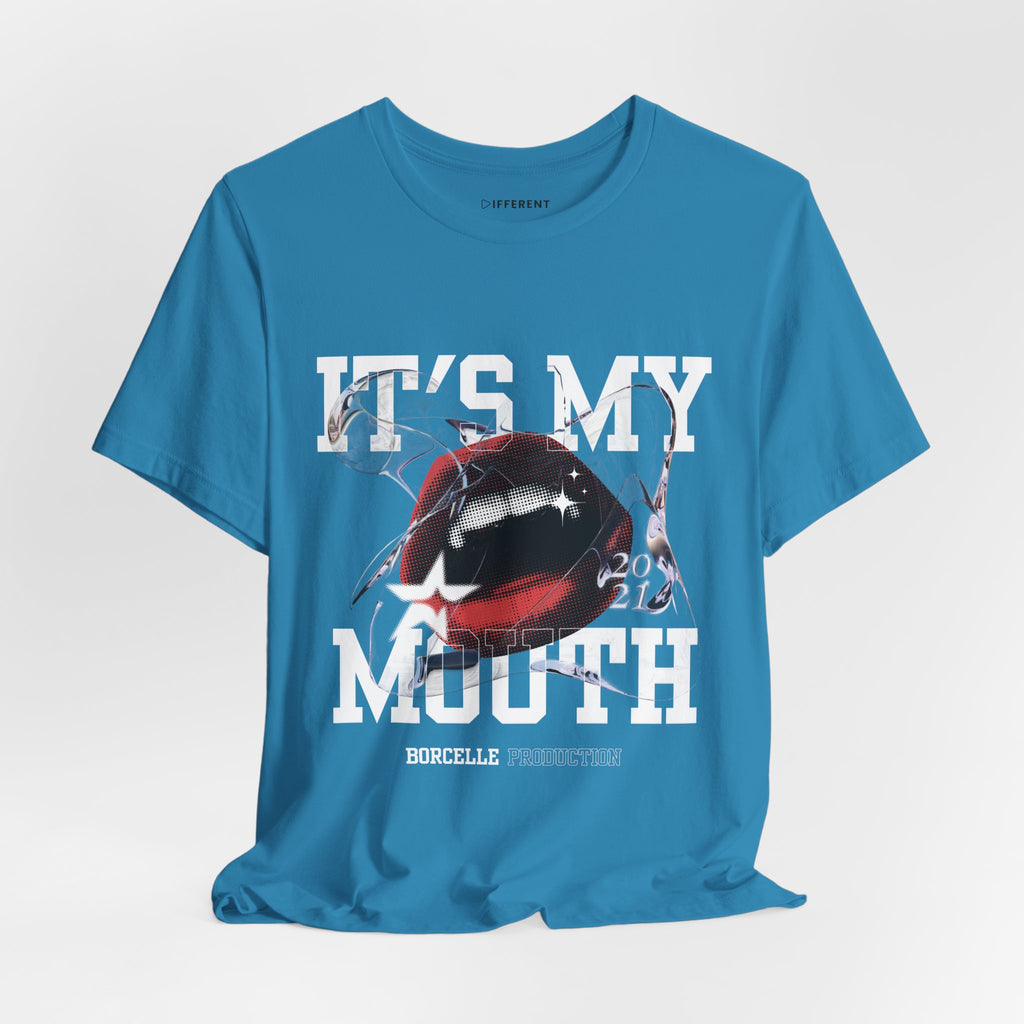Red & White Streetwear Mouth T-Shirt | Abstract Graphic Tee | Modern Art Aesthetic Shirt | Bella+Canvas 3001 Unisex Tee