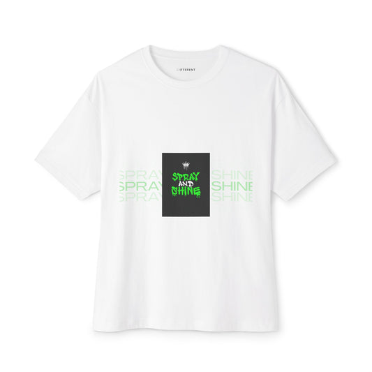 Spray and Shine Boxy T-Shirt | Trendy Streetwear Graphic Tee | Relaxed Fit Cotton Shirt | Modern Aesthetic Unisex Tee