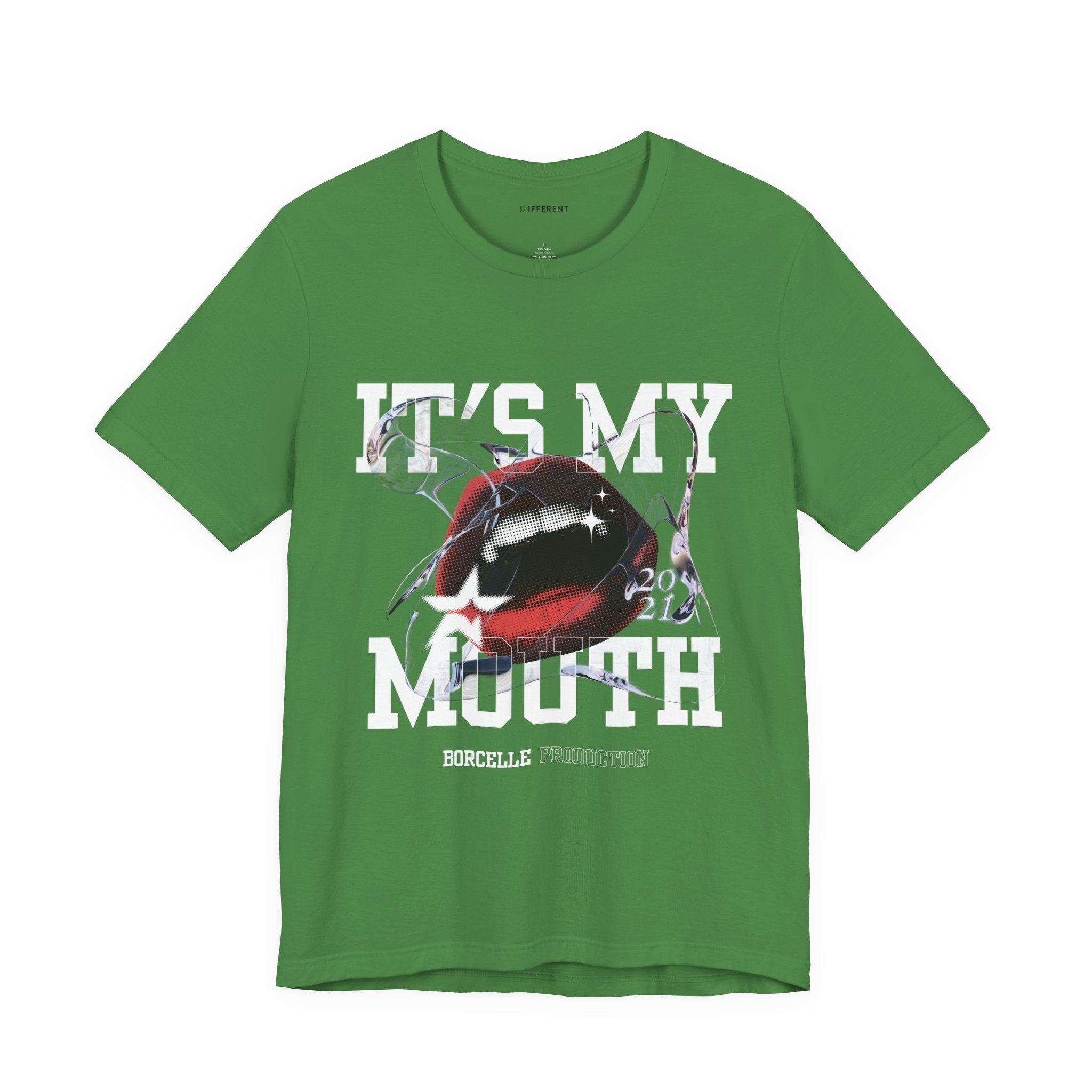 Red & White Streetwear Mouth T-Shirt | Abstract Graphic Tee