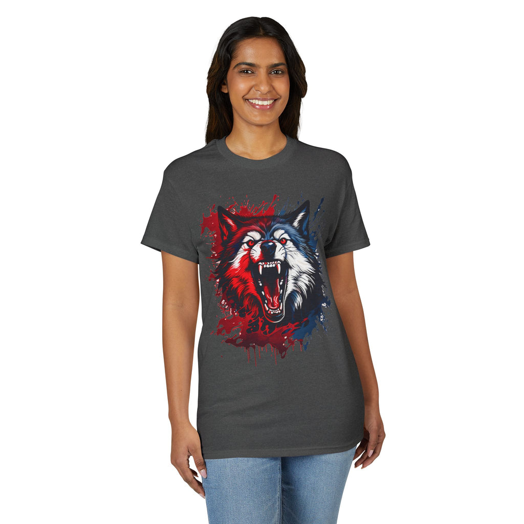 Roaring Patriotic Wolf T-Shirt