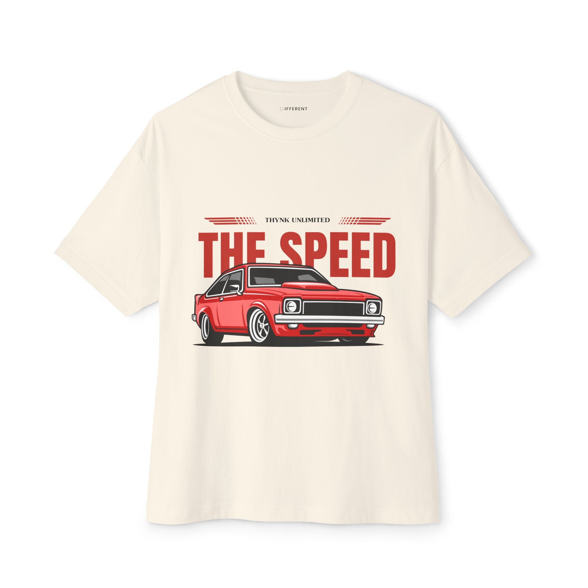 Red & Black Car Racing T-Shirt | Boxy Fit Oversized Tee