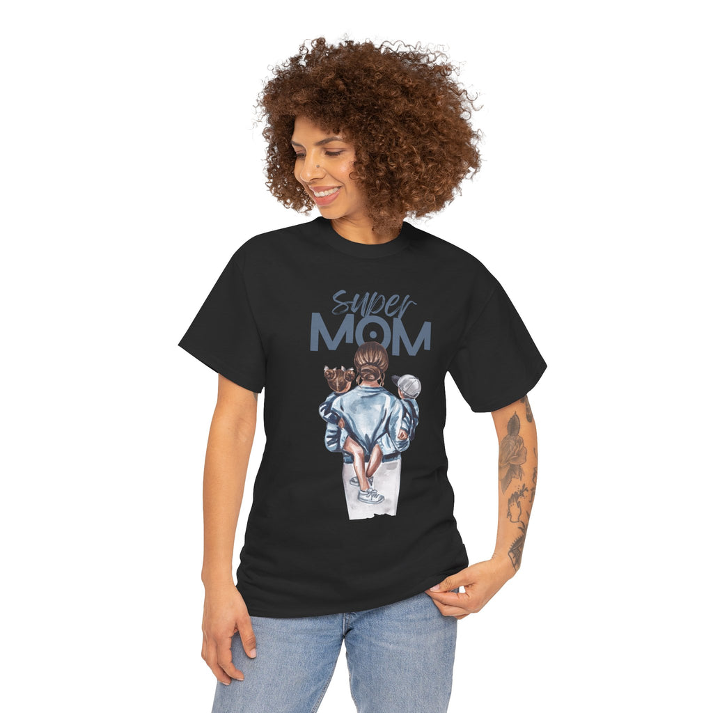 Super Mom Unisex Heavy Cotton Tee |  T-Shirt | Cute Mother’s Day Gift | Strong Mom Graphic Tee