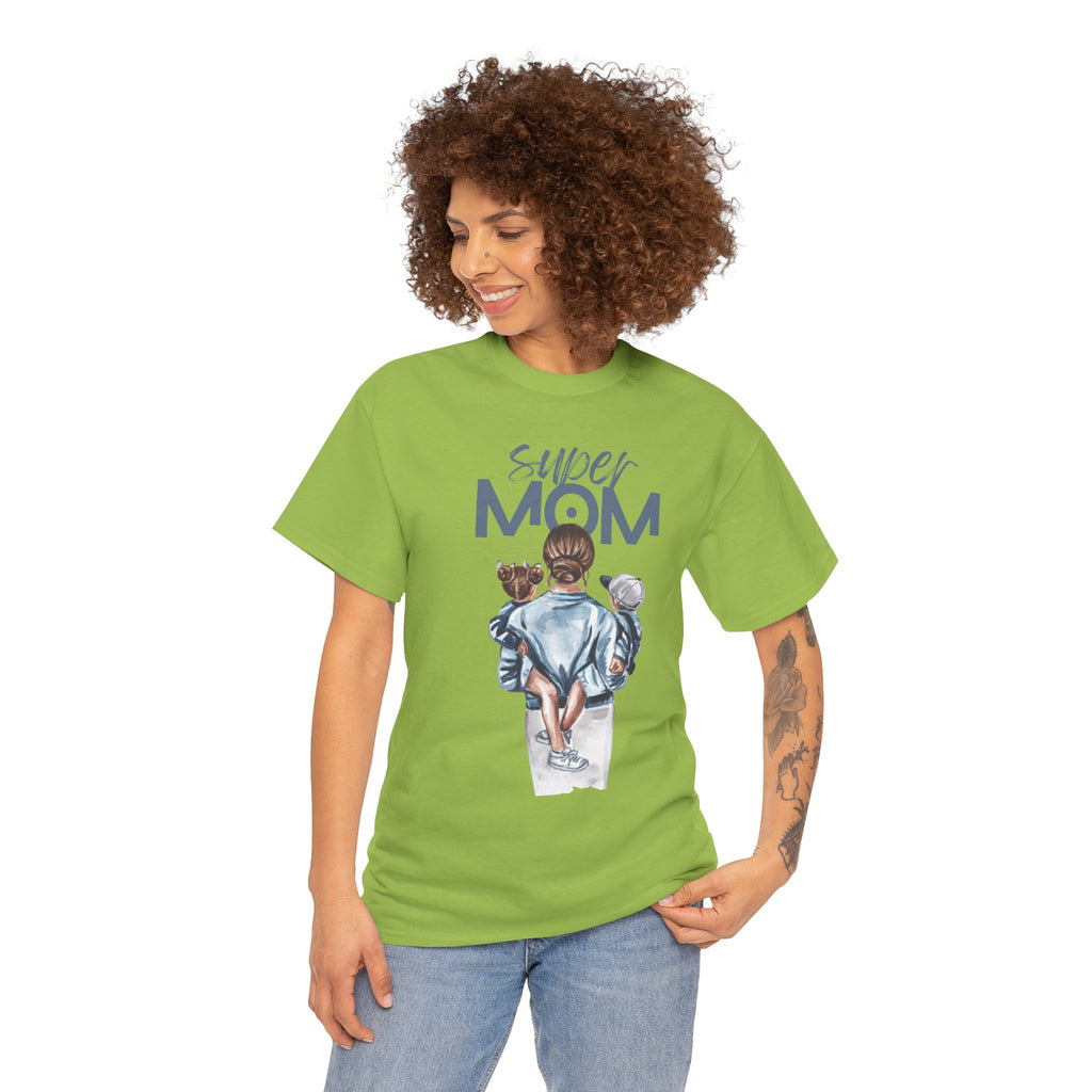 Super Mom Unisex Heavy Cotton Tee |  T-Shirt | Cute Mother’s Day Gift | Strong Mom Graphic Tee