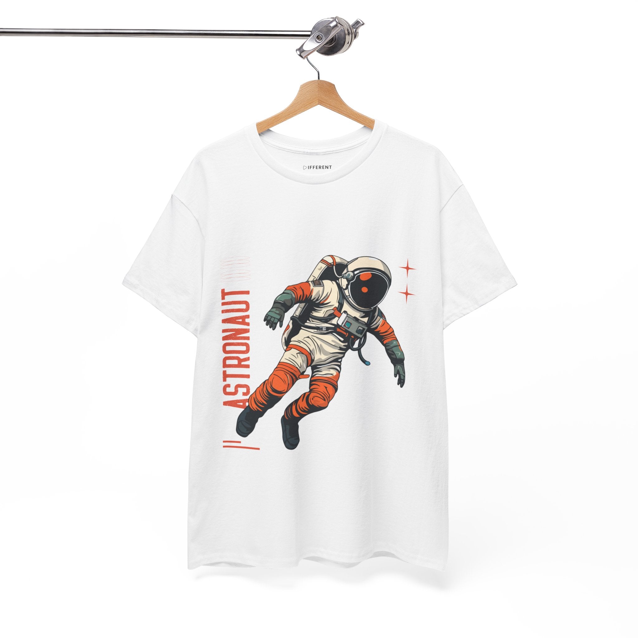 Orange Black Astronaut Retro Business Tee | Vintage Space Graphic T-Shirt | Gildan 5000 Unisex Heavy Cotton Shirt | Streetwear Style