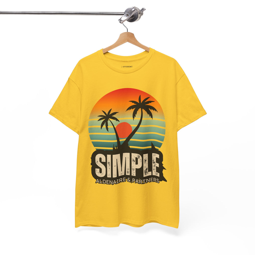 Colorful Vintage Retro Sunset T-Shirt | Gildan 5000 Heavy Cotton Tee | 70s Aesthetic Graphic Shirt | Summer Vibes Unisex Tee
