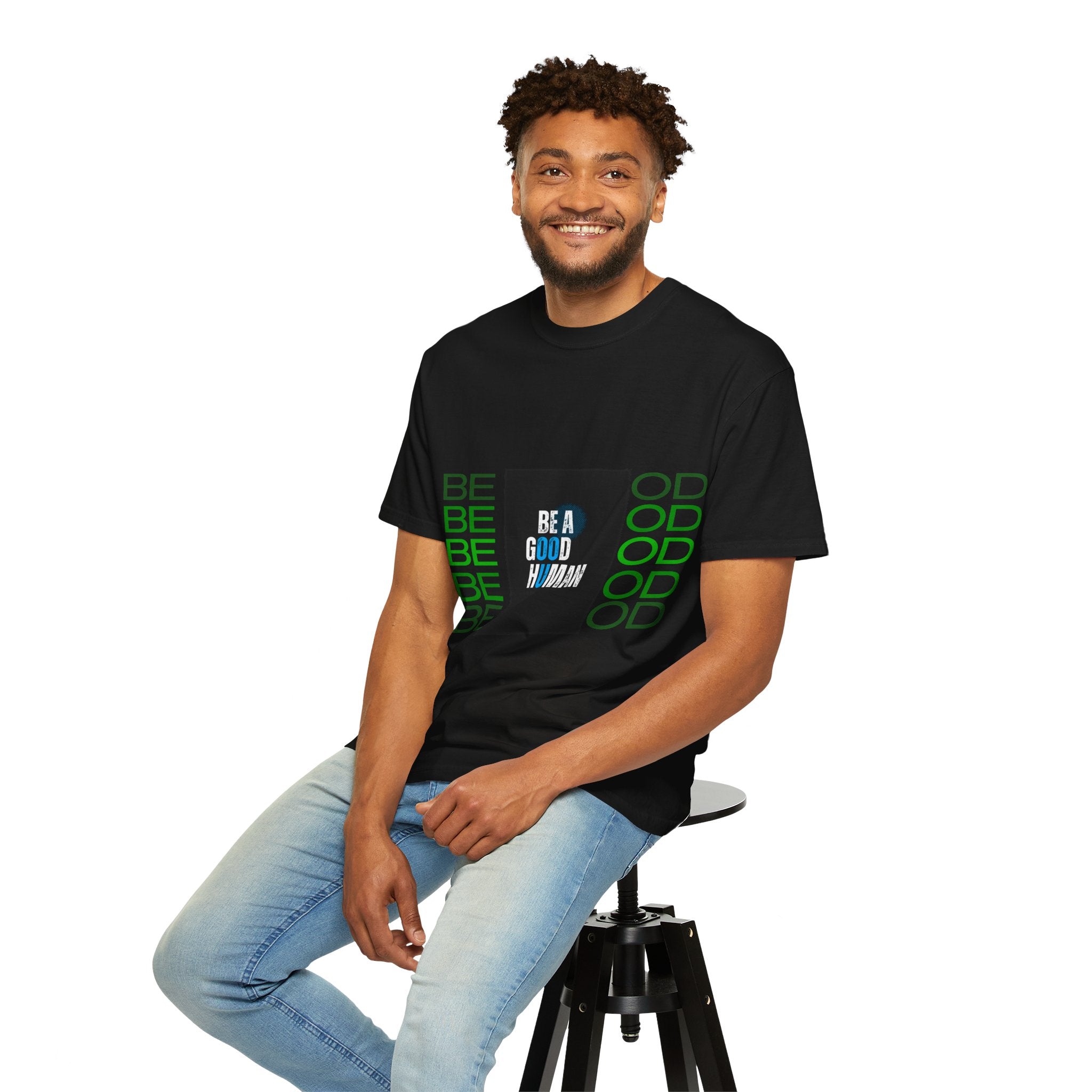 Be A Good Human T-Shirt | Comfort Colors 1717 Tee | Inspirational Graphic Shirt | Vintage Washed Cotton Unisex Tee