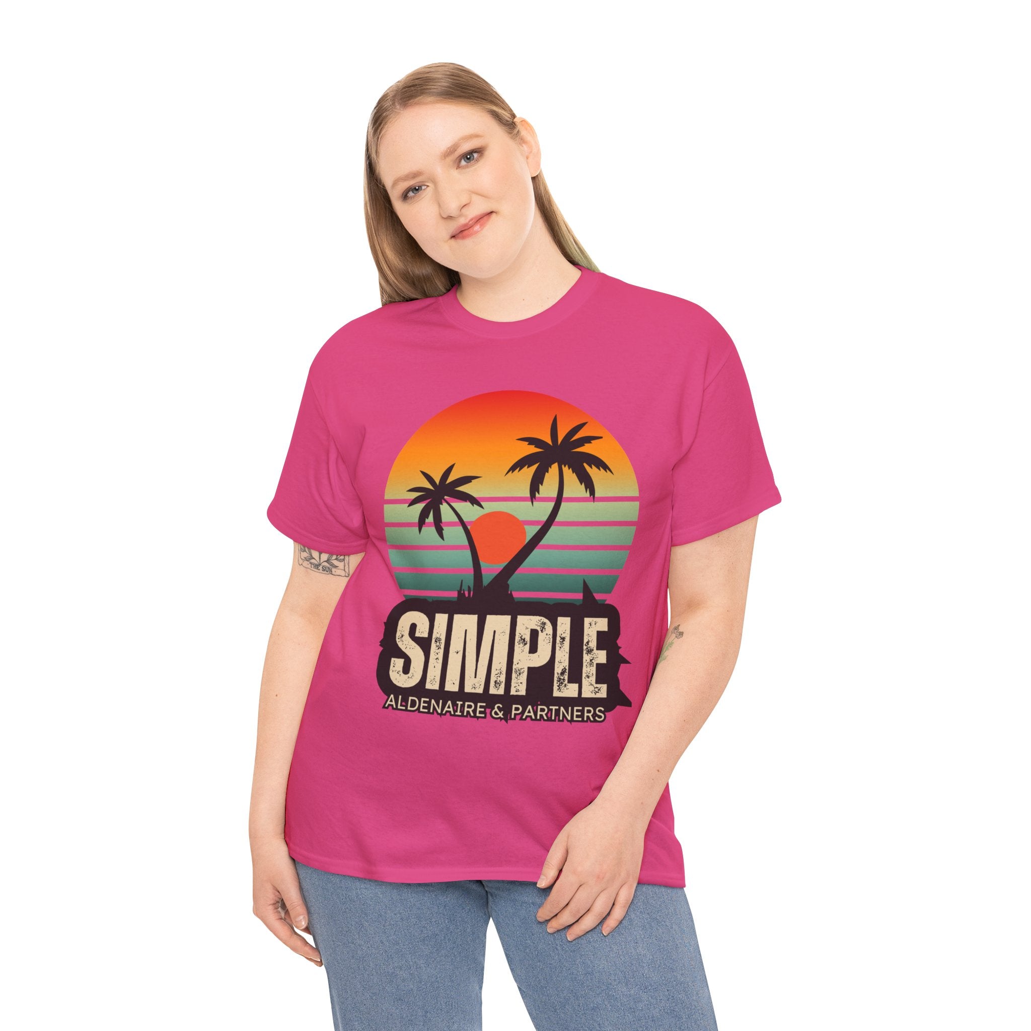 Colorful Vintage Retro Sunset T-Shirt | Gildan 5000 Heavy Cotton Tee | 70s Aesthetic Graphic Shirt | Summer Vibes Unisex Tee