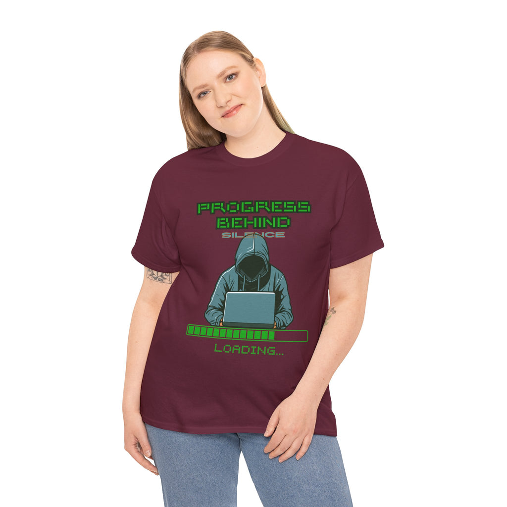 Green Retro Matrix Loading T-Shirt | Hacker Aesthetic Graphic Tee | Coding Streetwear Shirt | Gildan 5000 Unisex Cotton Tee