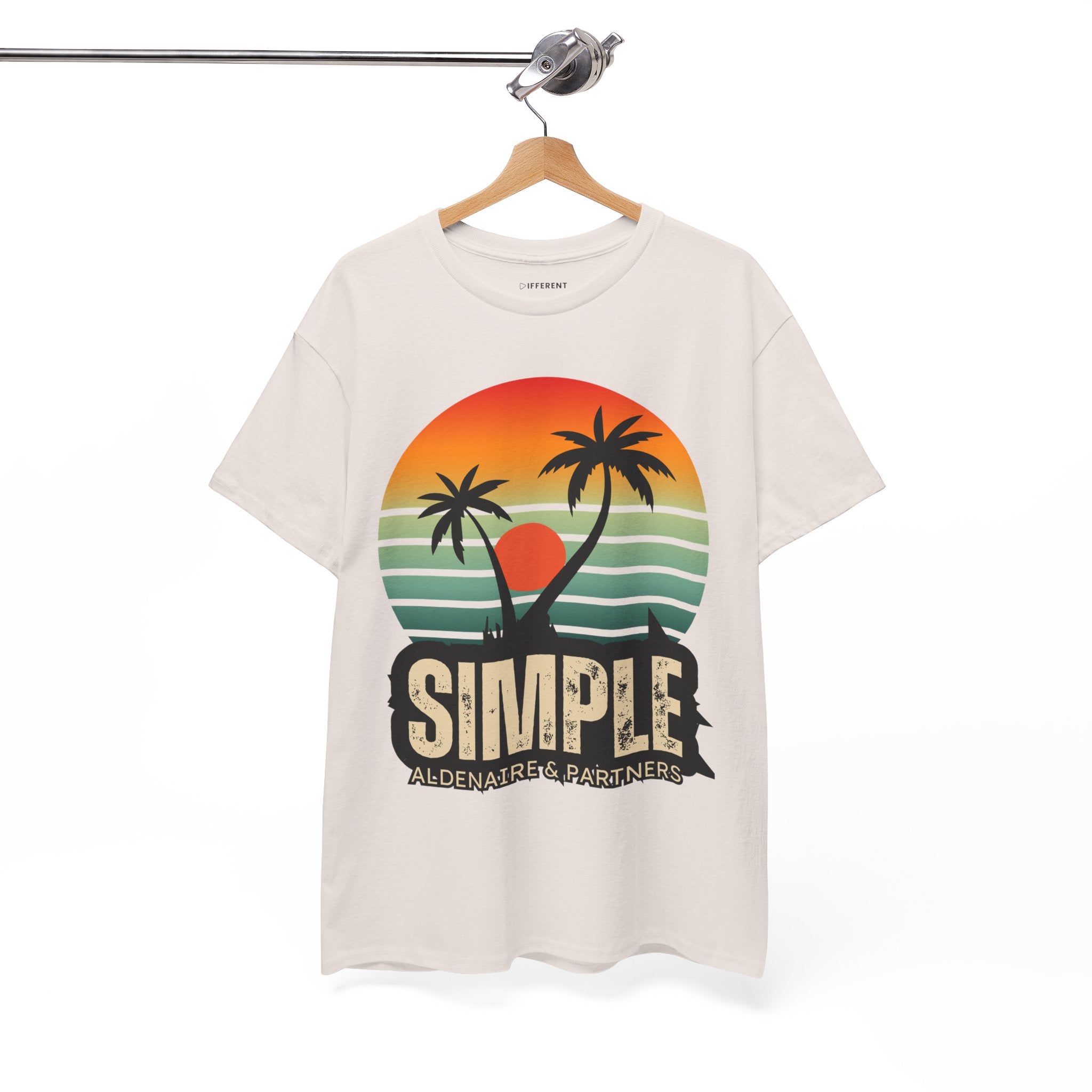 Colorful Vintage Retro Sunset T-Shirt | Gildan 5000 Heavy Cotton Tee | 70s Aesthetic Graphic Shirt | Summer Vibes Unisex Tee