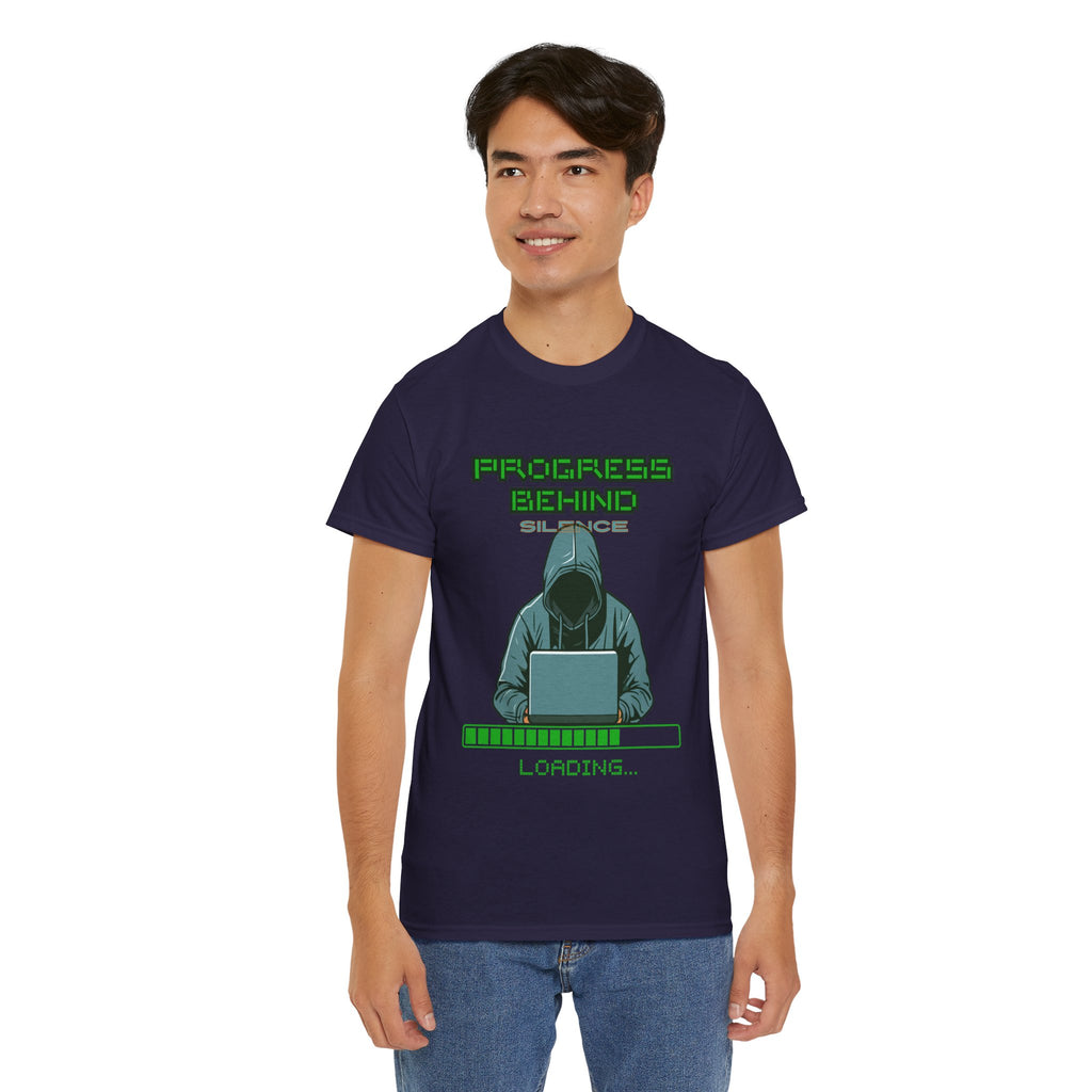 Green Retro Matrix Loading T-Shirt | Hacker Aesthetic Graphic Tee | Coding Streetwear Shirt | Gildan 5000 Unisex Cotton Tee