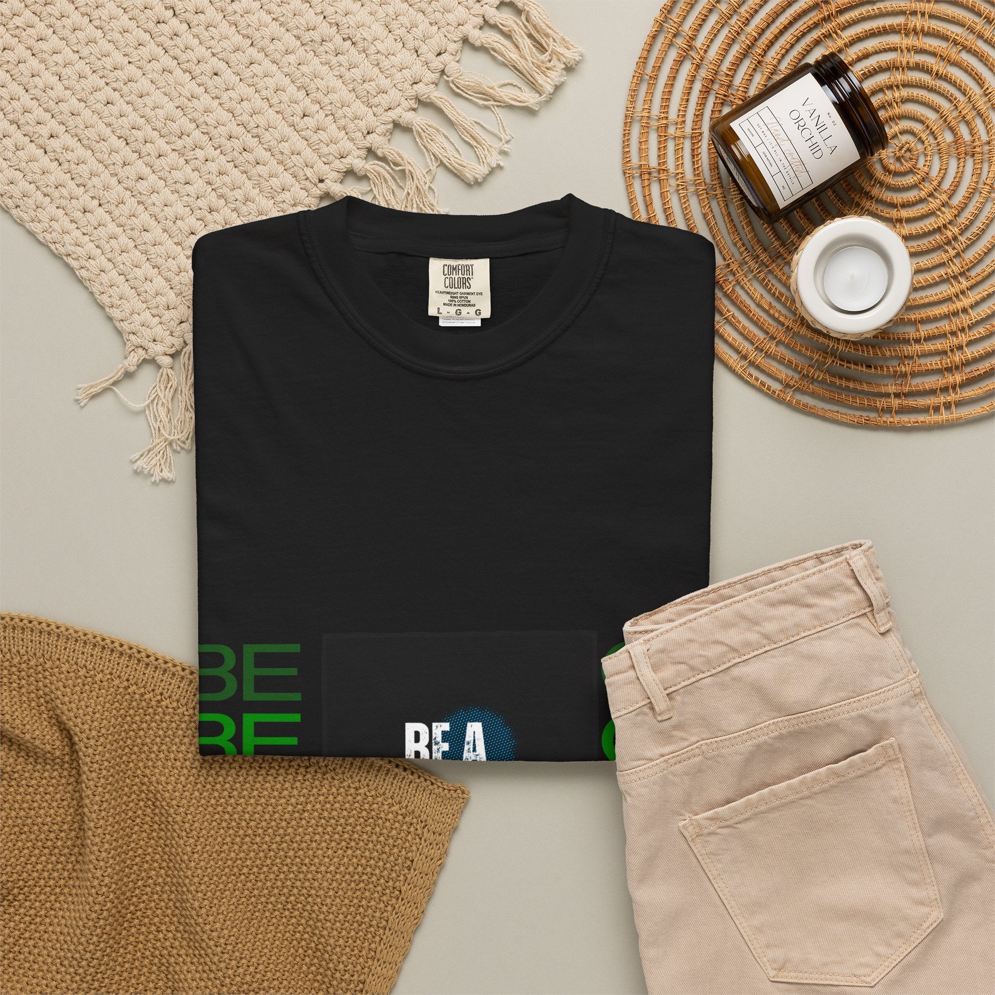 Be A Good Human T-Shirt | Comfort Colors 1717 Tee | Inspirational Graphic Shirt | Vintage Washed Cotton Unisex Tee