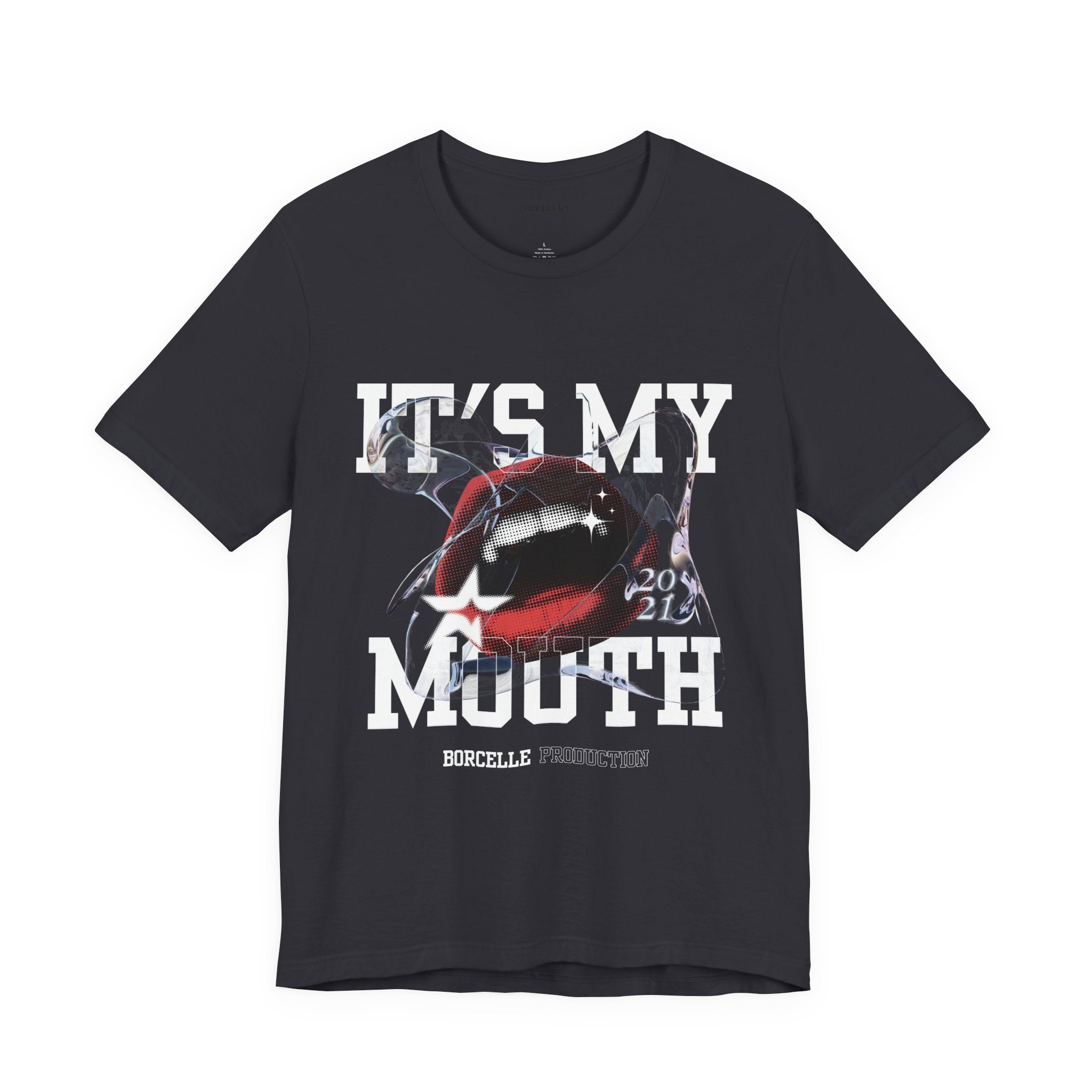 Red & White Streetwear Mouth T-Shirt | Abstract Graphic Tee