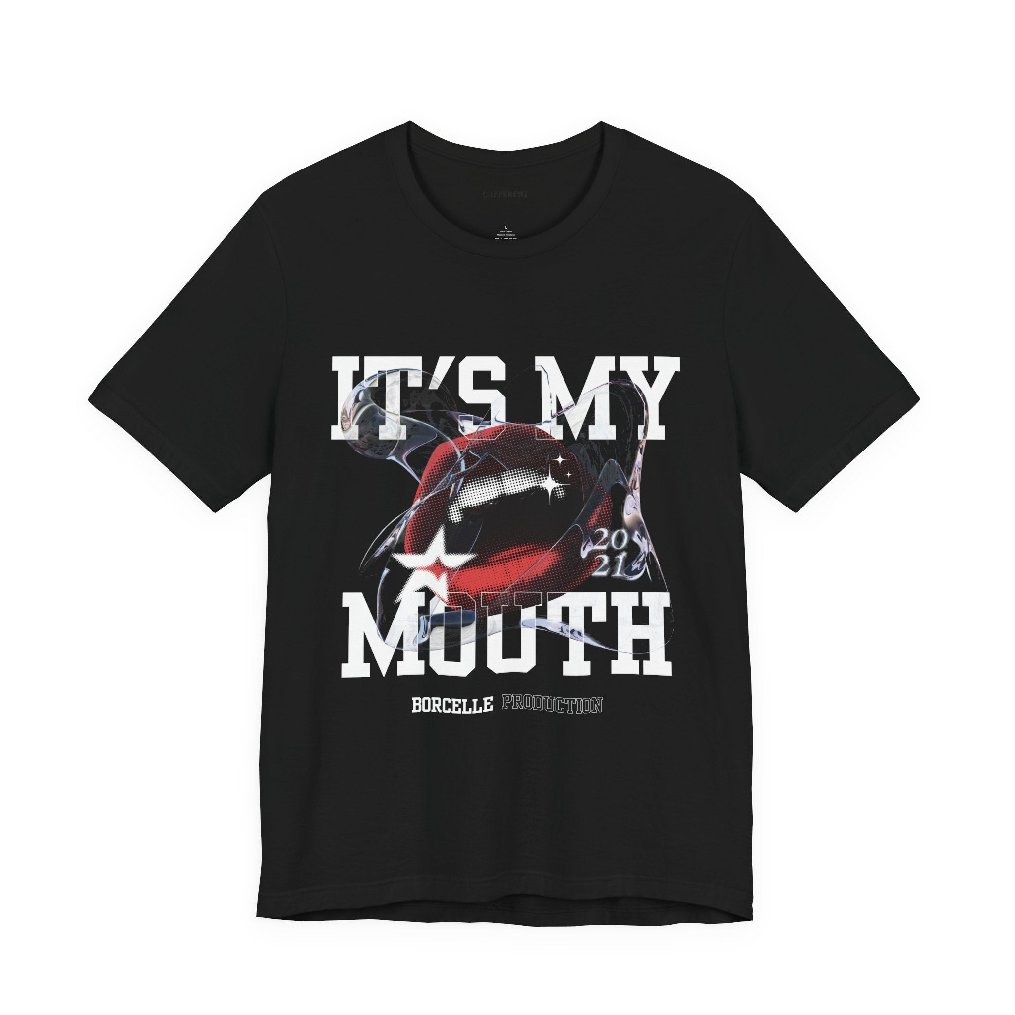 Red & White Streetwear Mouth T-Shirt | Abstract Graphic Tee