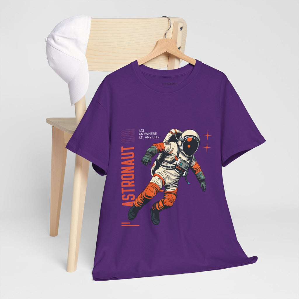 Orange Black Astronaut Retro Business Tee | Vintage Space Graphic T-Shirt | Gildan 5000 Unisex Heavy Cotton Shirt | Streetwear Style