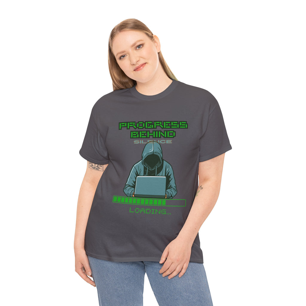 Green Retro Matrix Loading T-Shirt | Hacker Aesthetic Graphic Tee | Coding Streetwear Shirt | Gildan 5000 Unisex Cotton Tee