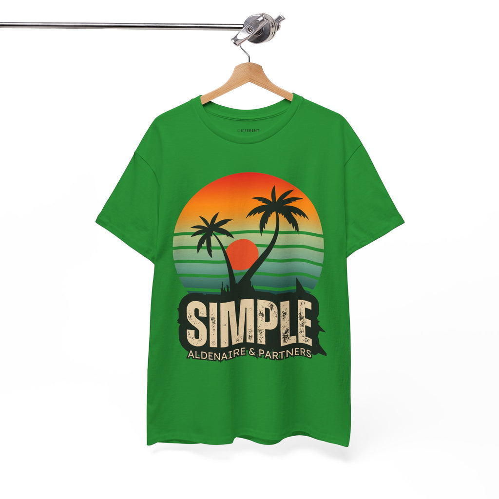 Colorful Vintage Retro Sunset T-Shirt | Gildan 5000 Heavy Cotton Tee | 70s Aesthetic Graphic Shirt | Summer Vibes Unisex Tee