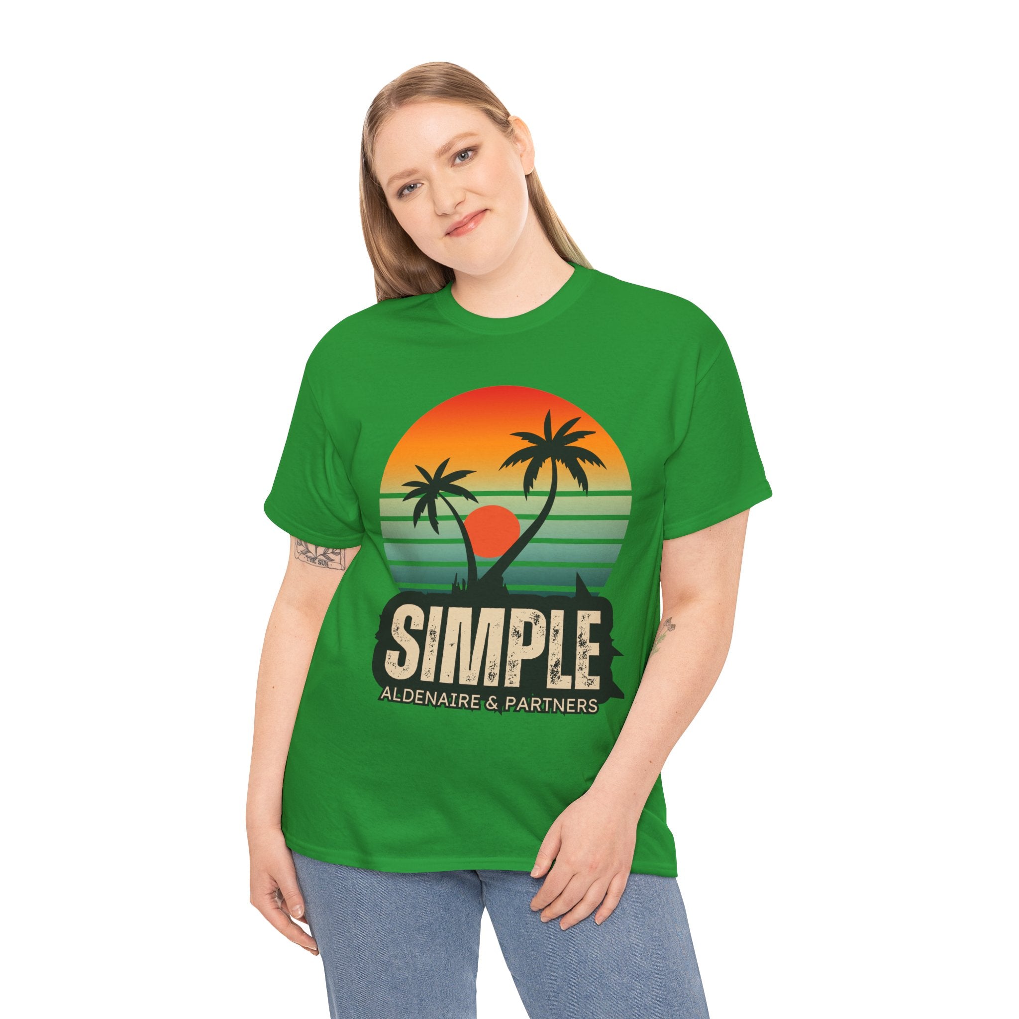 Colorful Vintage Retro Sunset T-Shirt | Gildan 5000 Heavy Cotton Tee | 70s Aesthetic Graphic Shirt | Summer Vibes Unisex Tee