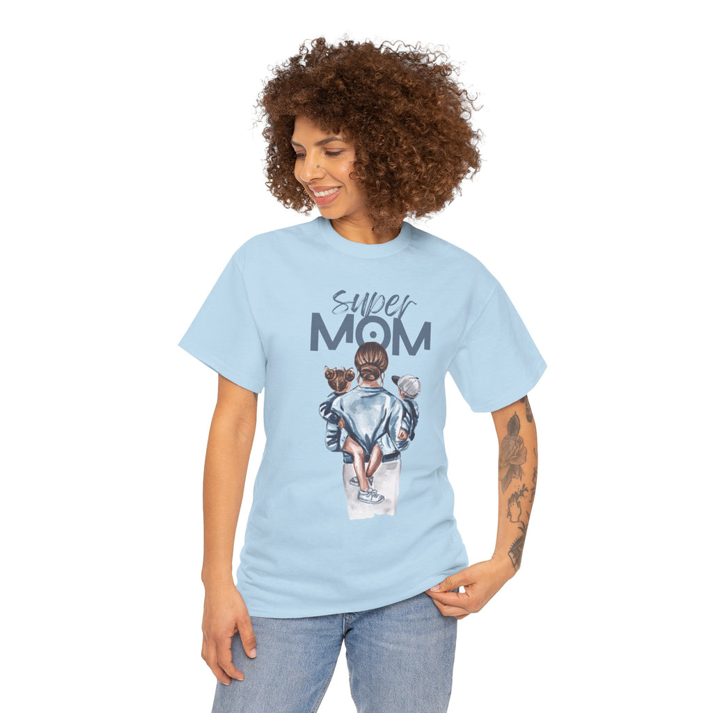 Super Mom Unisex Heavy Cotton Tee |  T-Shirt | Cute Mother’s Day Gift | Strong Mom Graphic Tee
