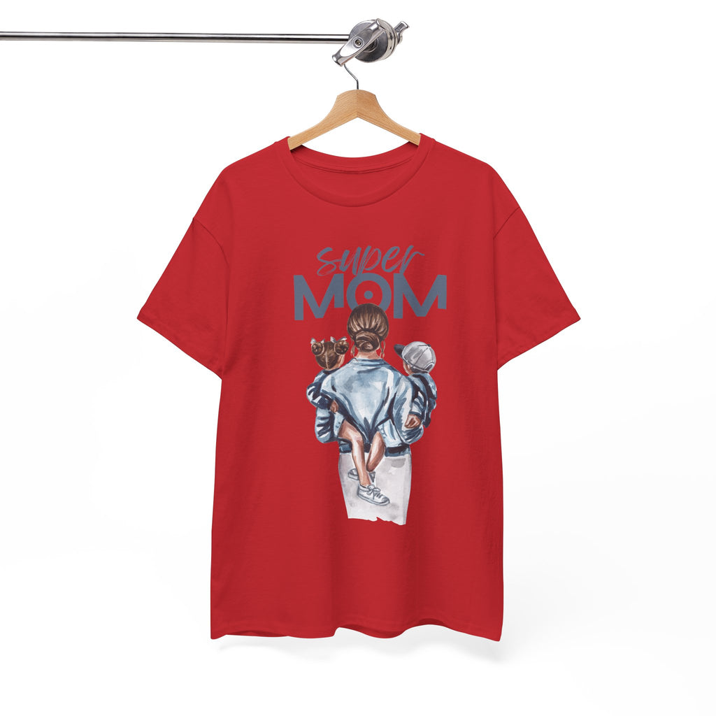 Super Mom Unisex Heavy Cotton Tee |  T-Shirt | Cute Mother’s Day Gift | Strong Mom Graphic Tee
