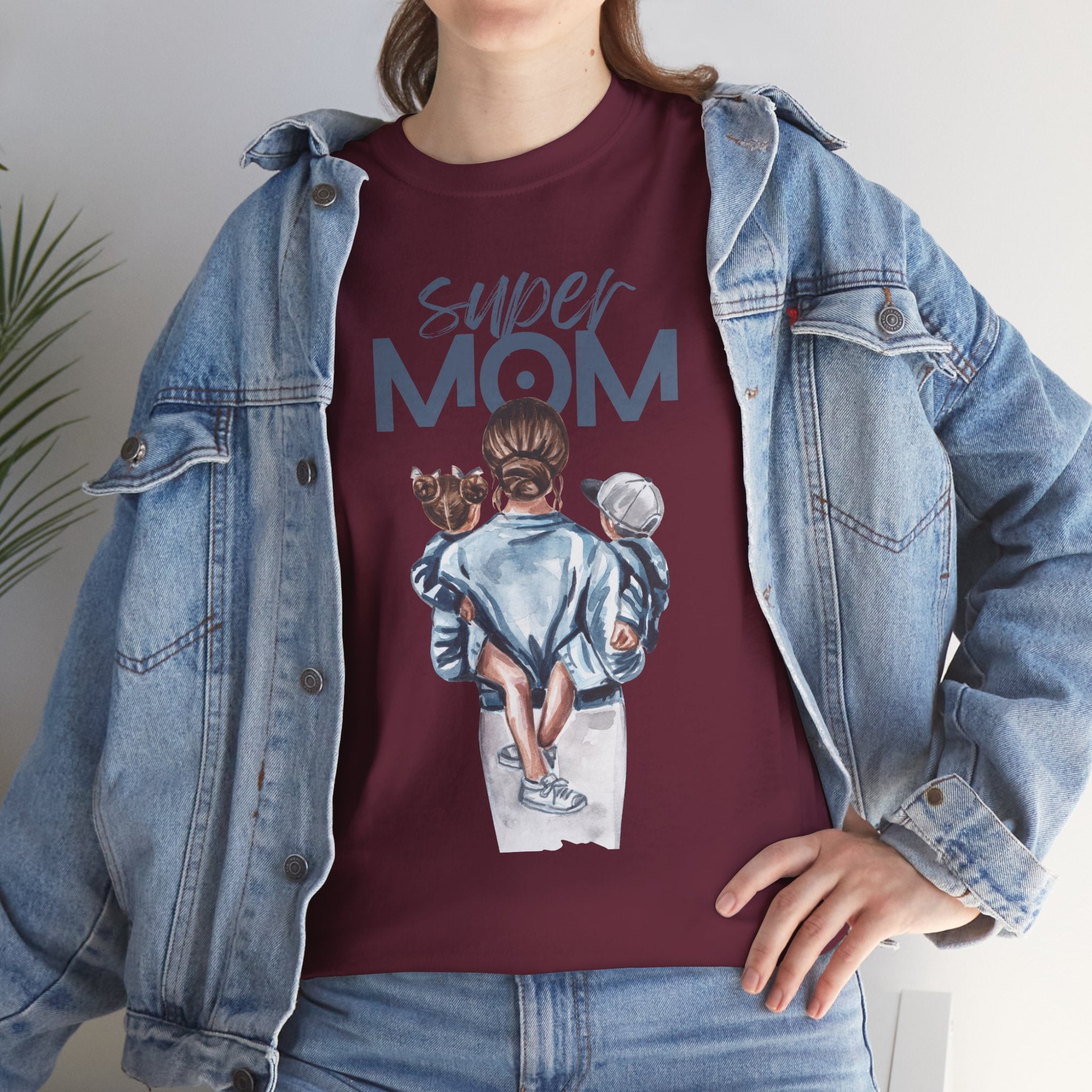 Super Mom Unisex Heavy Cotton Tee |  T-Shirt | Cute Mother’s Day Gift | Strong Mom Graphic Tee