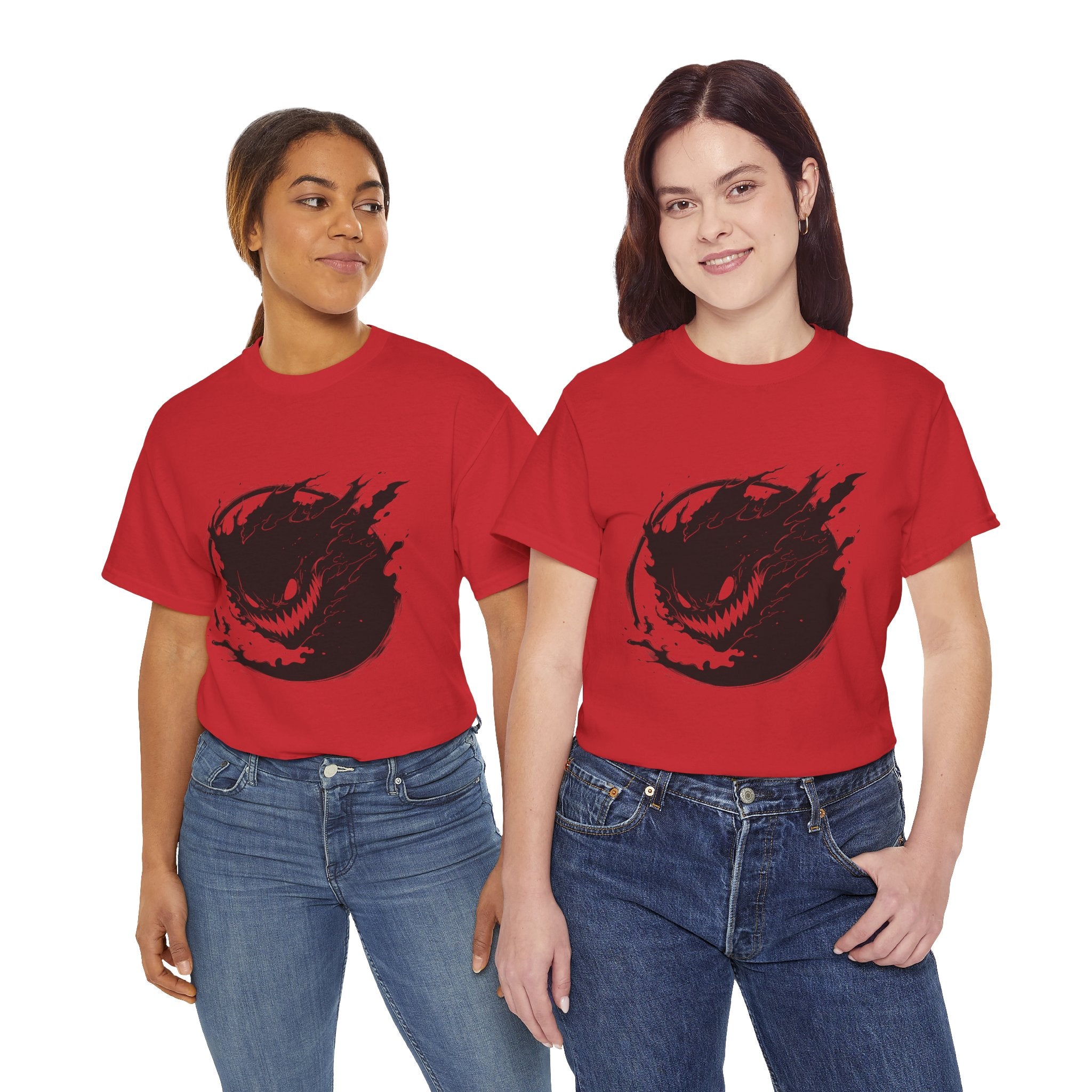 Graphic Tee — Black Flame Monster Smile T-Shirt