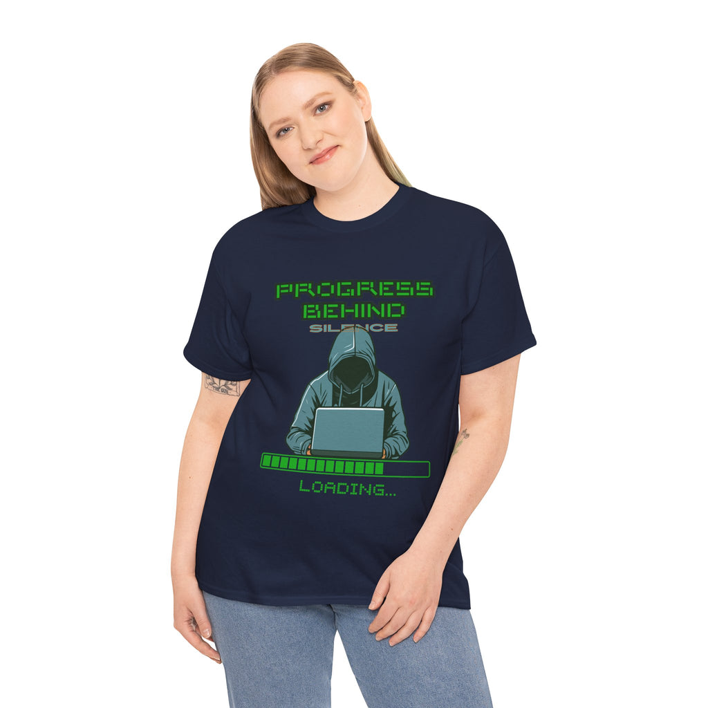 Green Retro Matrix Loading T-Shirt | Hacker Aesthetic Graphic Tee | Coding Streetwear Shirt | Gildan 5000 Unisex Cotton Tee