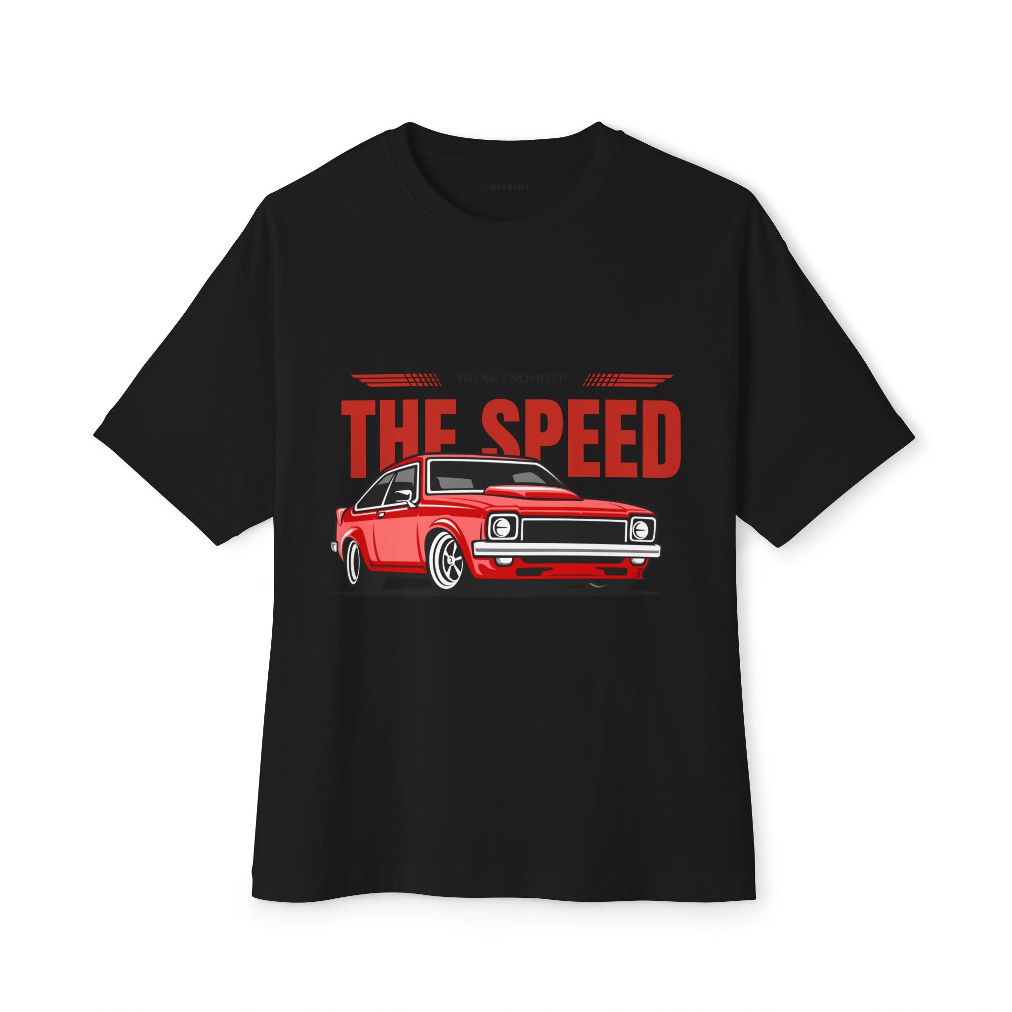 Red & Black Car Racing T-Shirt | Boxy Fit Oversized Tee