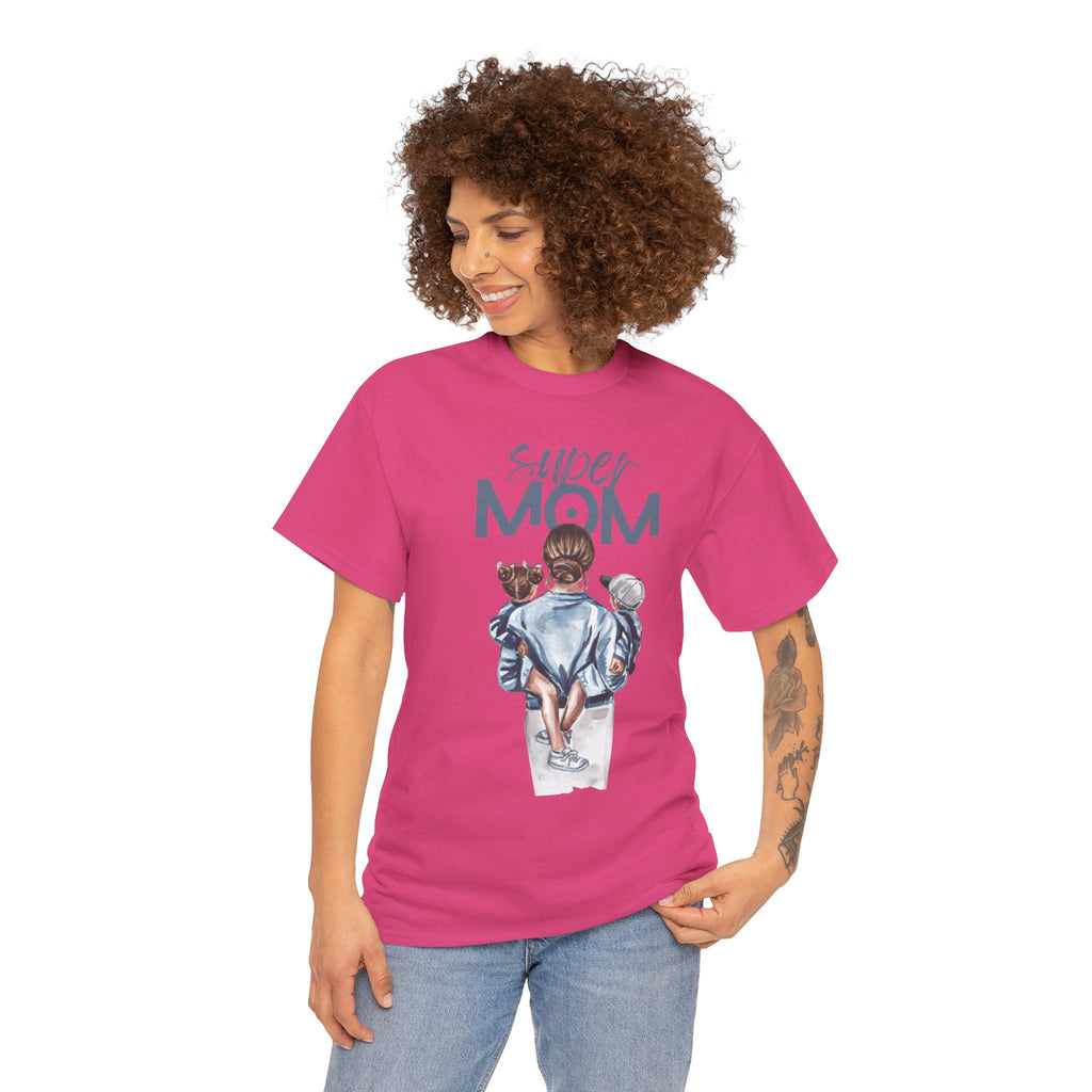Super Mom Unisex Heavy Cotton Tee |  T-Shirt | Cute Mother’s Day Gift | Strong Mom Graphic Tee